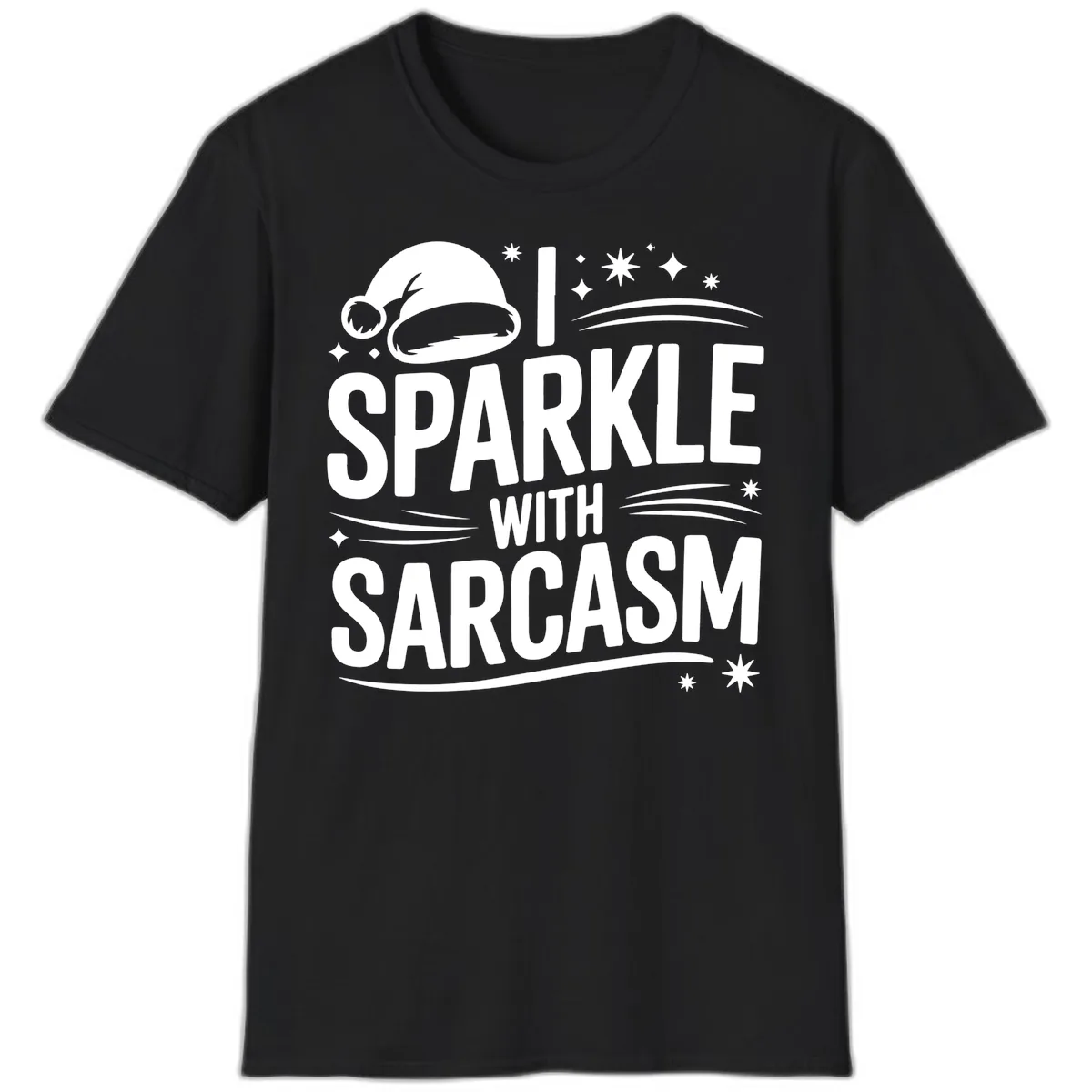 I Sparkle With Sarcasm Christmas T-Shirt in Black