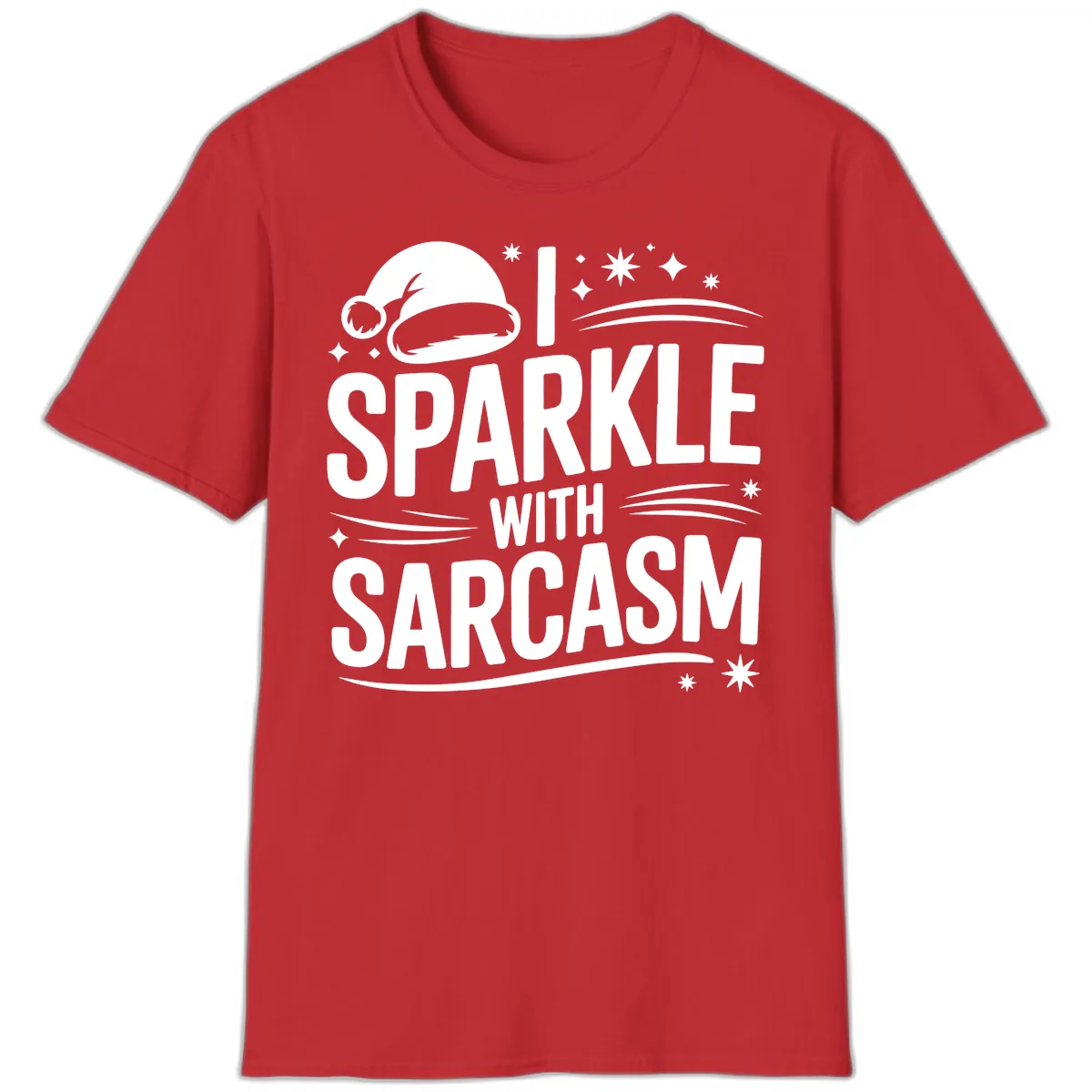 I Sparkle With Sarcasm Christmas T-Shirt in Red