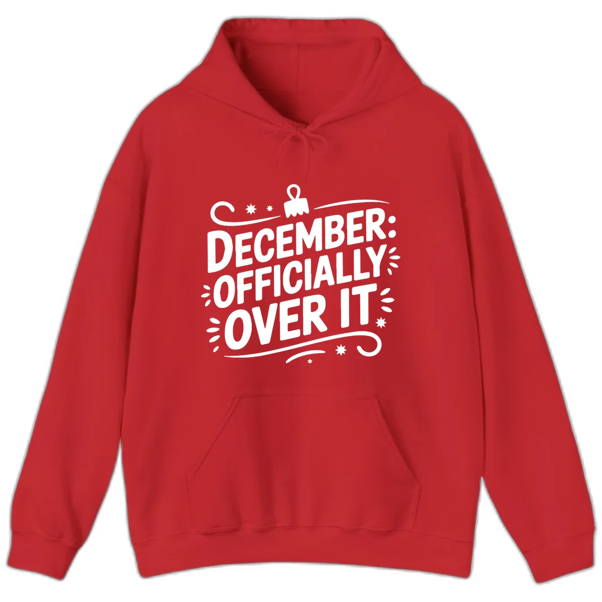 December Officially Over It Typography Hoodie in Red