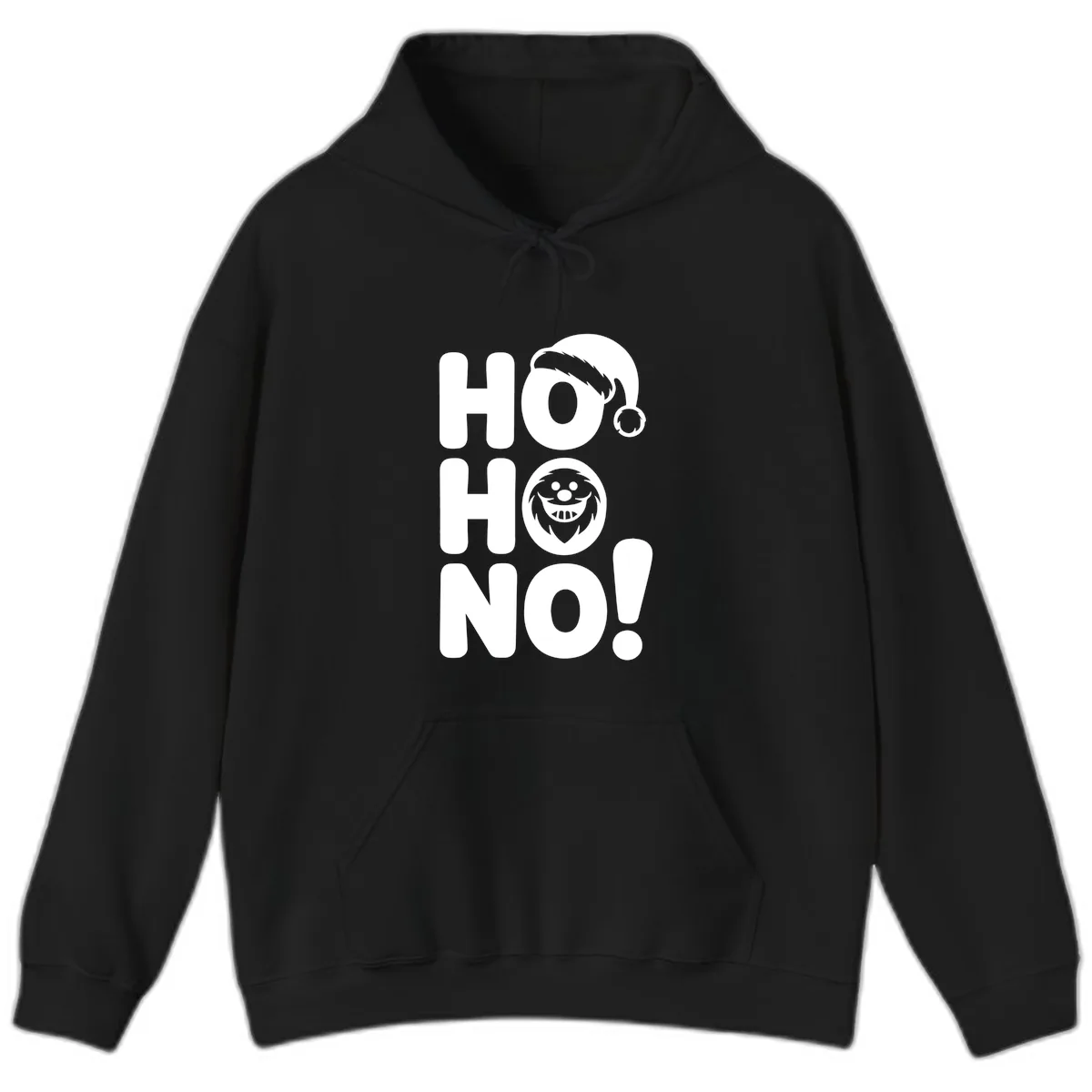 Ho Ho No Graphic Hoodie in Black