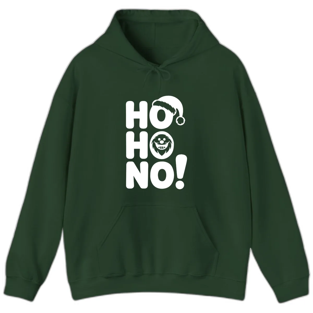 Ho Ho No Graphic Hoodie in Forest Green