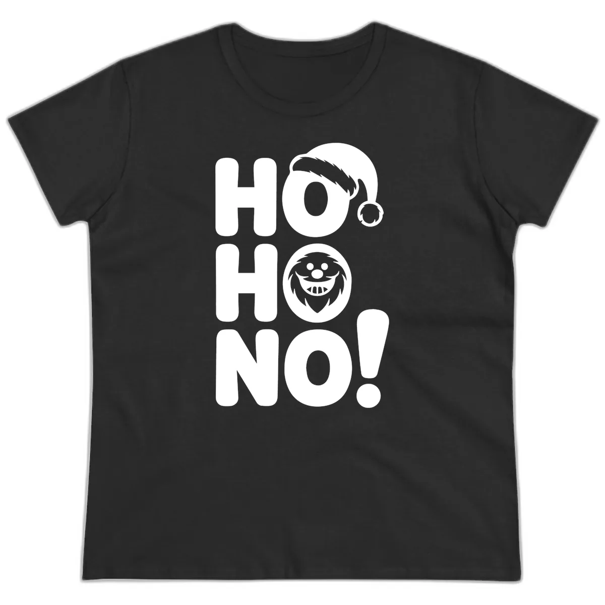 Ho Ho No Graphic Ladies Tee in Black