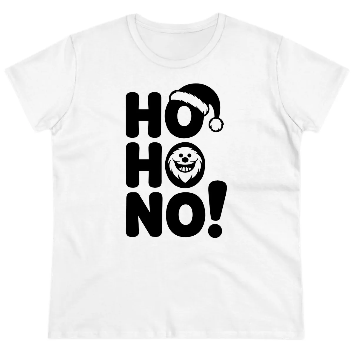 Ho Ho No Graphic Ladies Tee in White