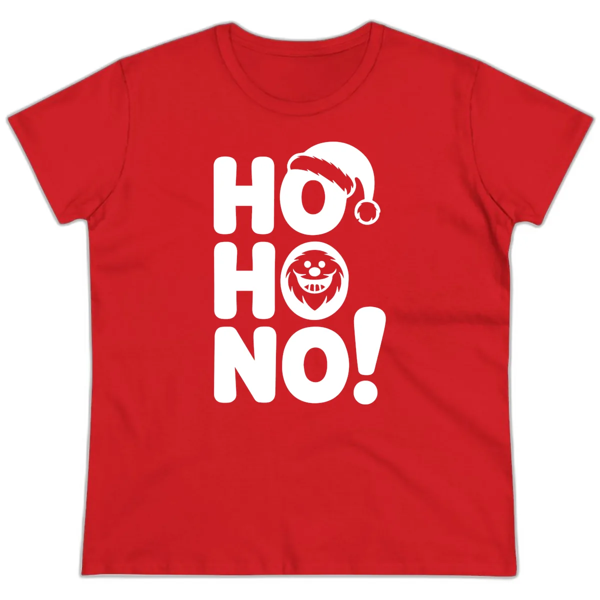 Ho Ho No Graphic Ladies Tee in Red