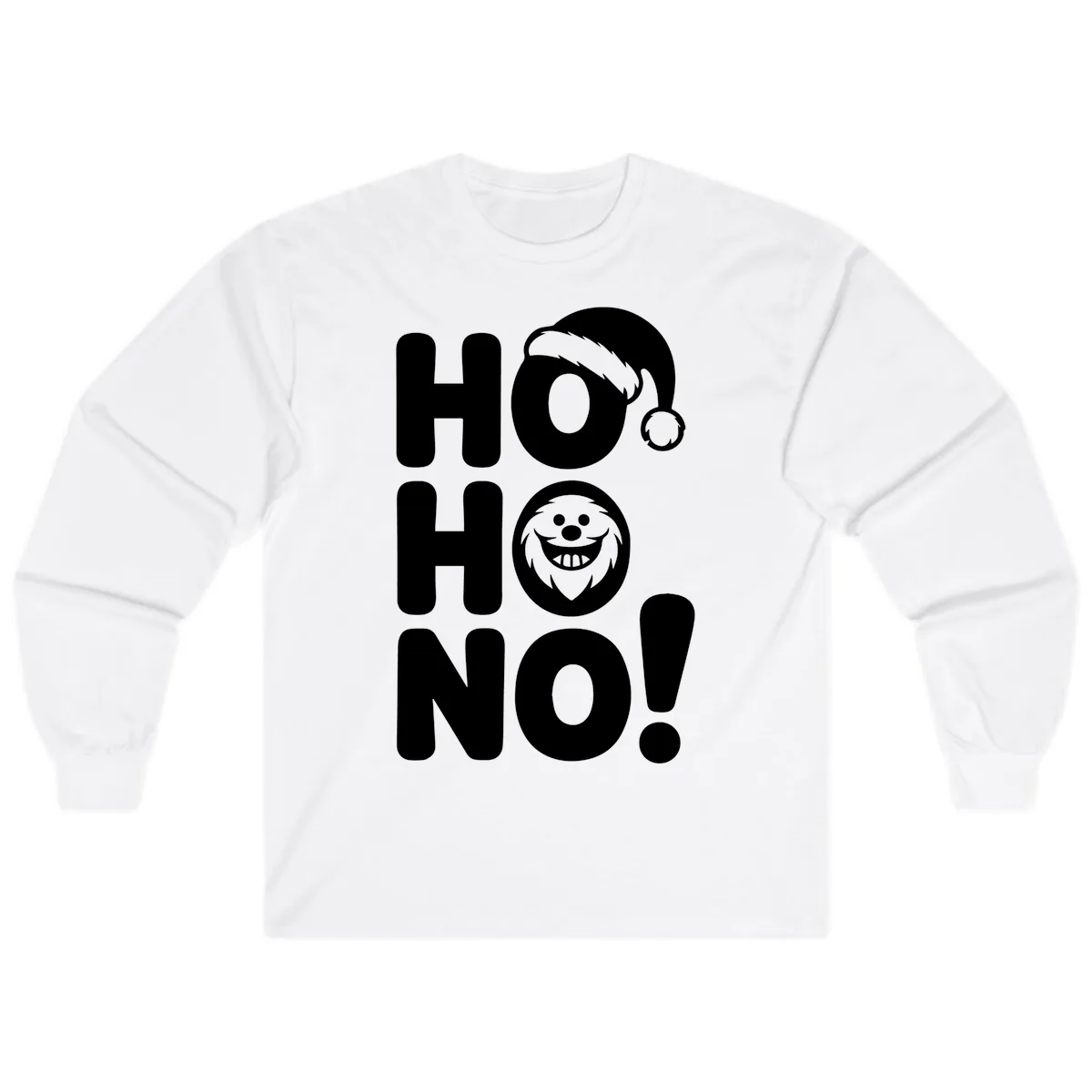 Ho Ho No Graphic Long Sleeve in White