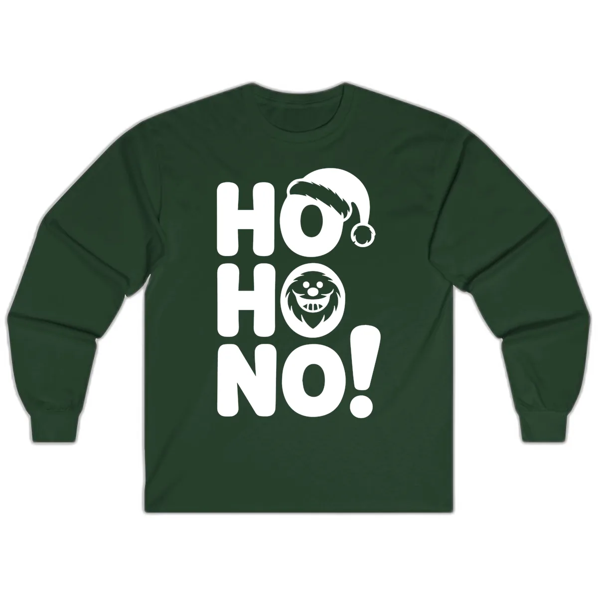 Ho Ho No Graphic Long Sleeve in Forest Green
