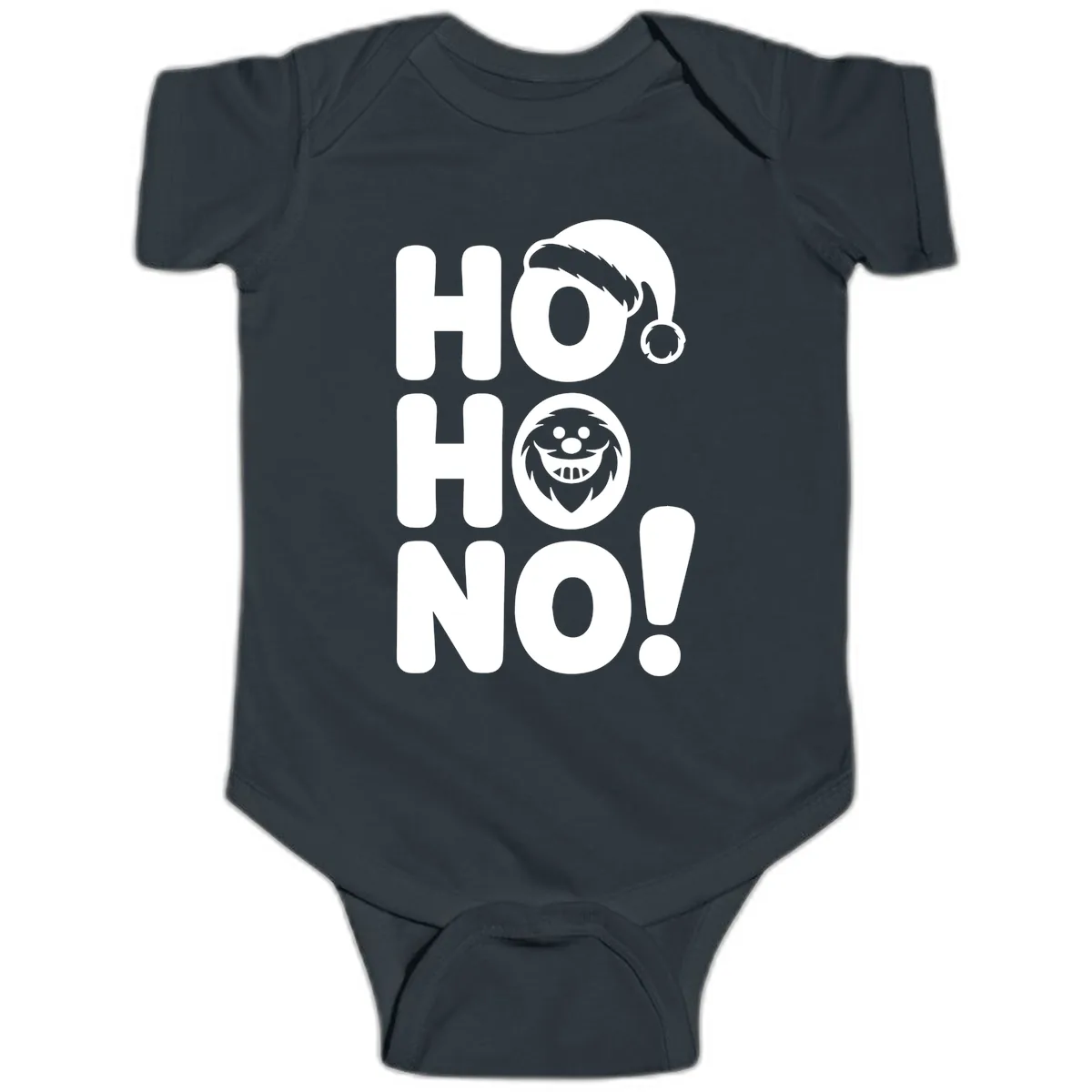 Ho Ho No Graphic Baby Onesie in Black