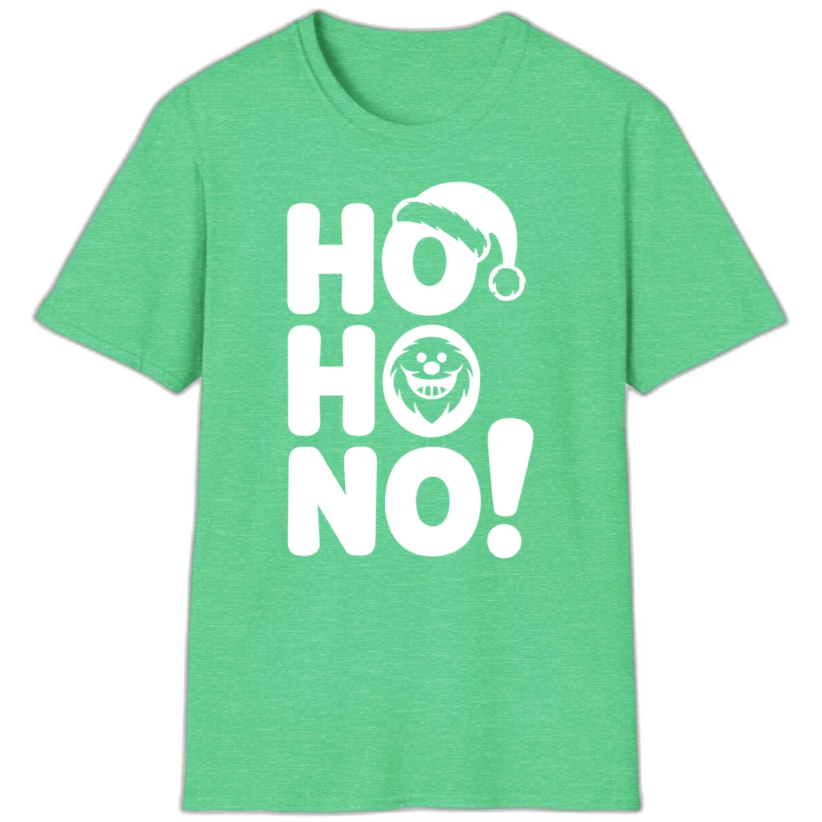Ho Ho No Graphic T-Shirt in Heather Irish Green