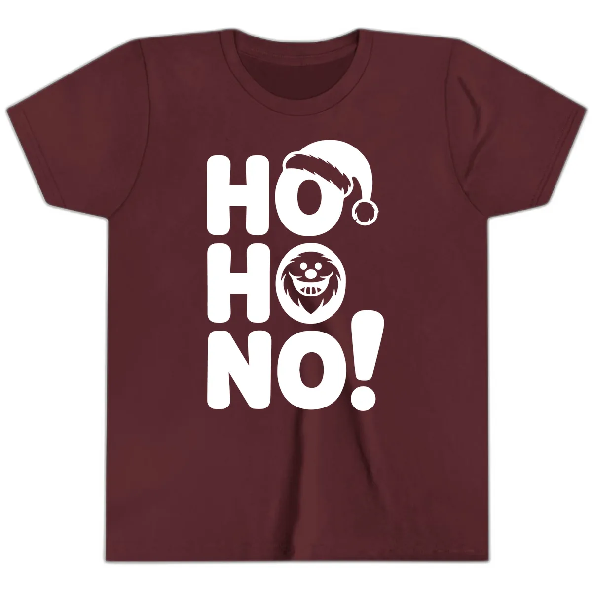 Ho Ho No Graphic Youth T-Shirt in Maroon