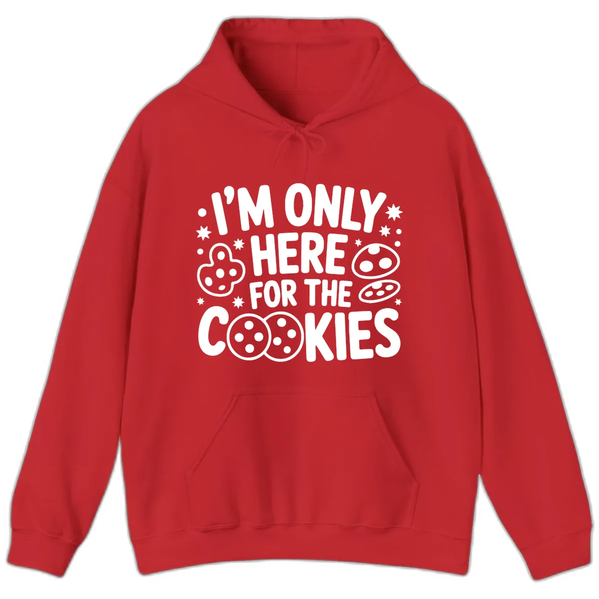 I'm Only Here For The Cookies Hoodie in Red