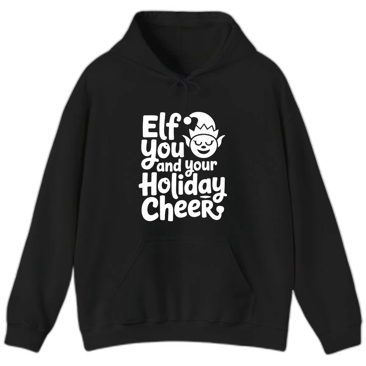 Elf You And Your Holiday Cheers Hoodie in Black