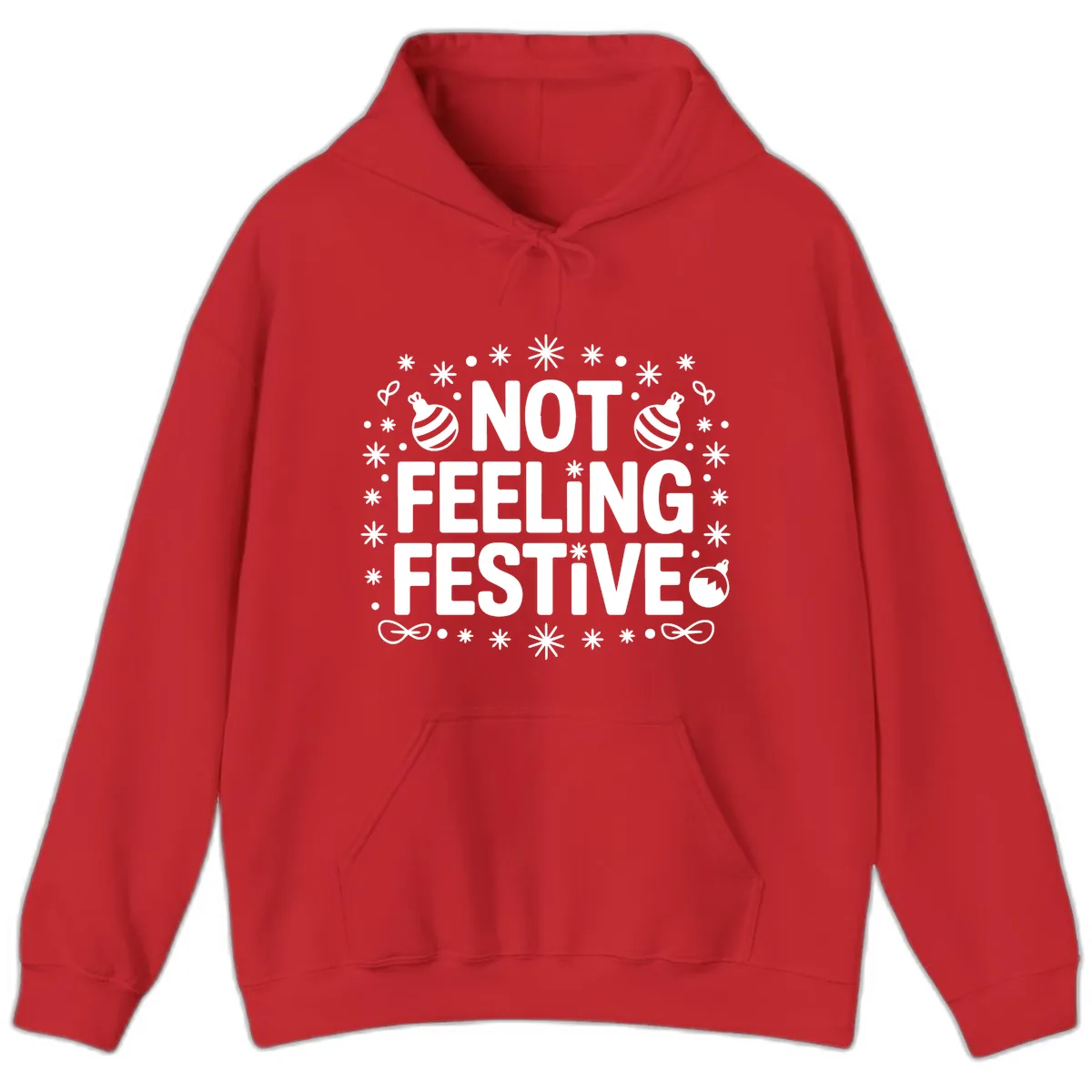 Not Feeling Festive Typography Hoodie in Red