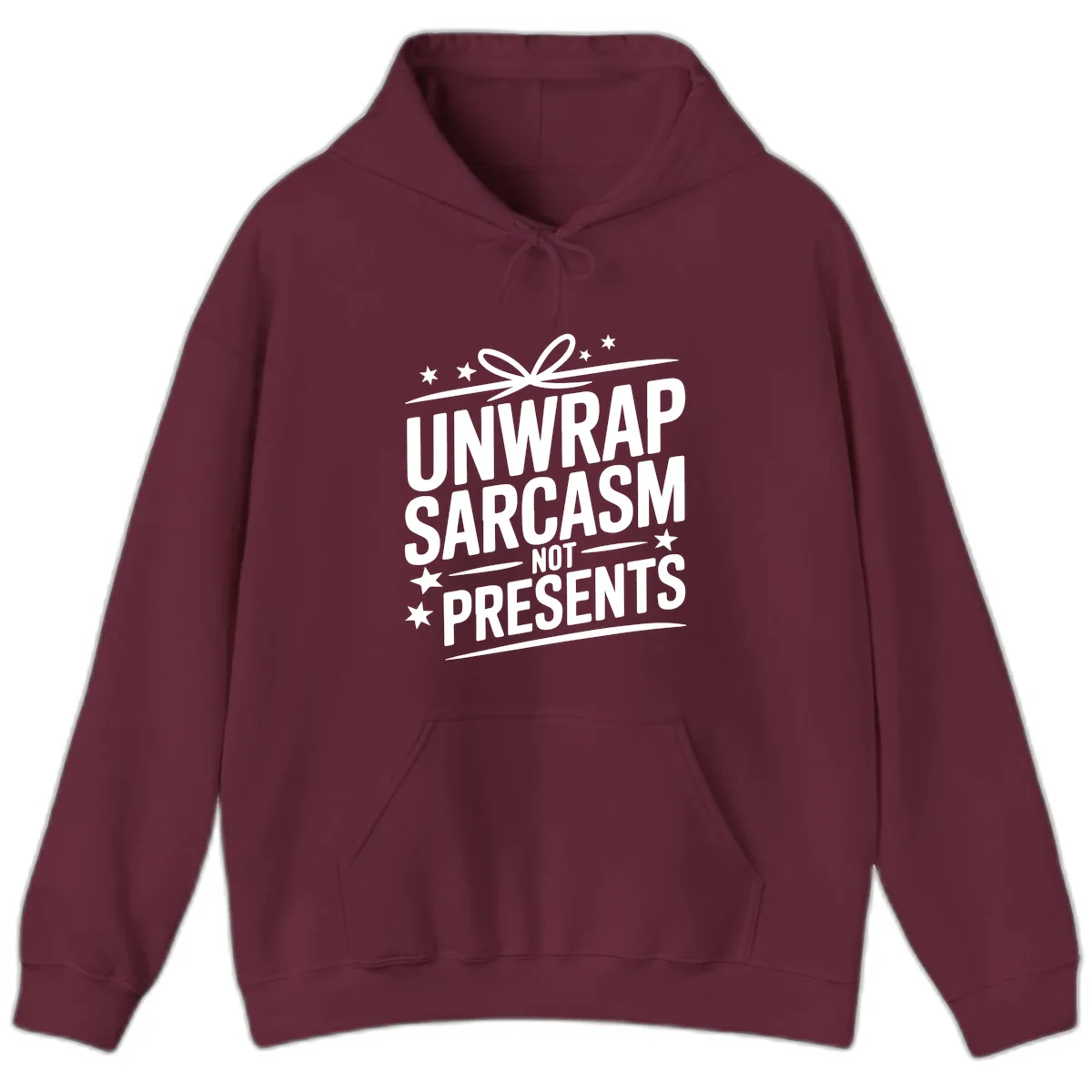 Unwrap Sarcasm Not Presents Hoodie in Maroon