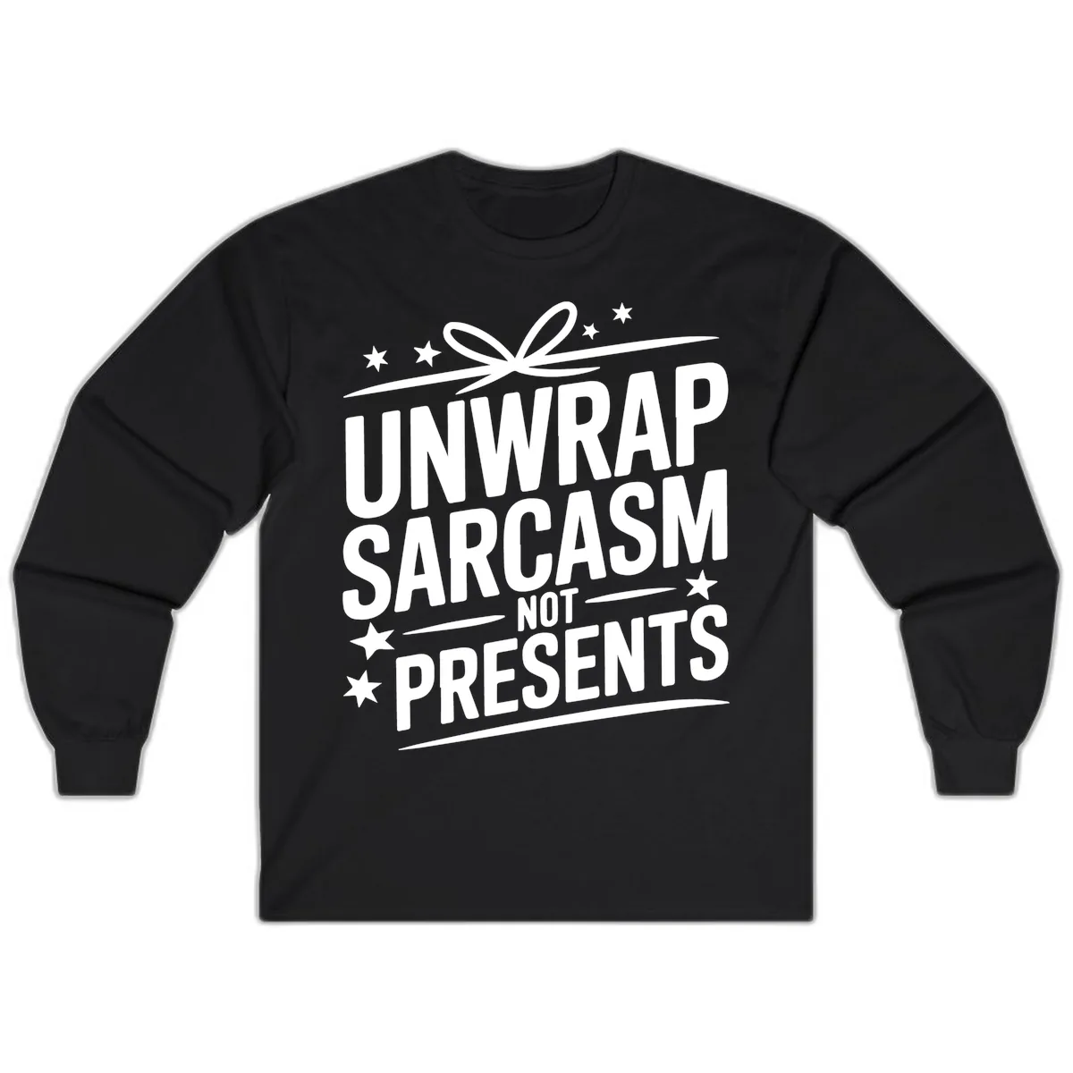Unwrap Sarcasm Not Presents Long Sleeve in Black