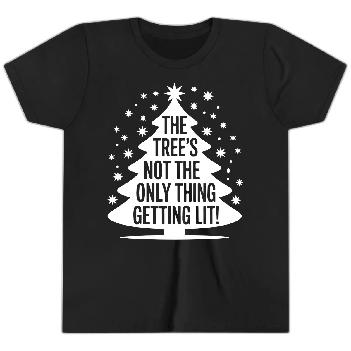 The Tree's Not The Only Thing Getting Lit Youth T-Shirt in Black