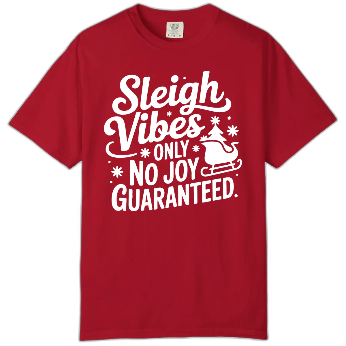 Christmas Vibes No Joy Guaranteed Comfort Color in Red