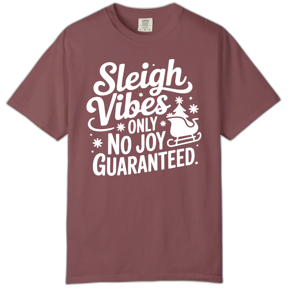 Christmas Vibes No Joy Guaranteed Comfort Color in Brick