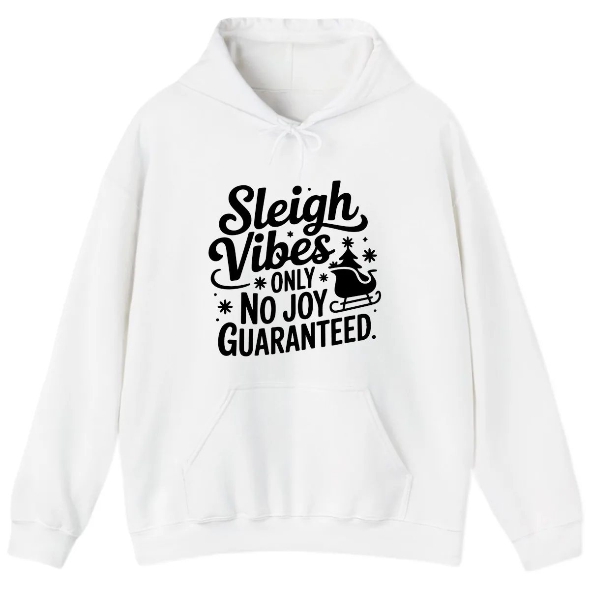 Christmas Vibes No Joy Guaranteed Hoodie in White