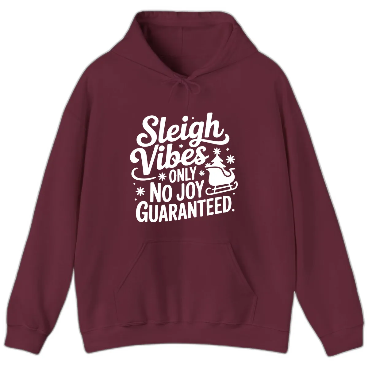 Christmas Vibes No Joy Guaranteed Hoodie in Maroon