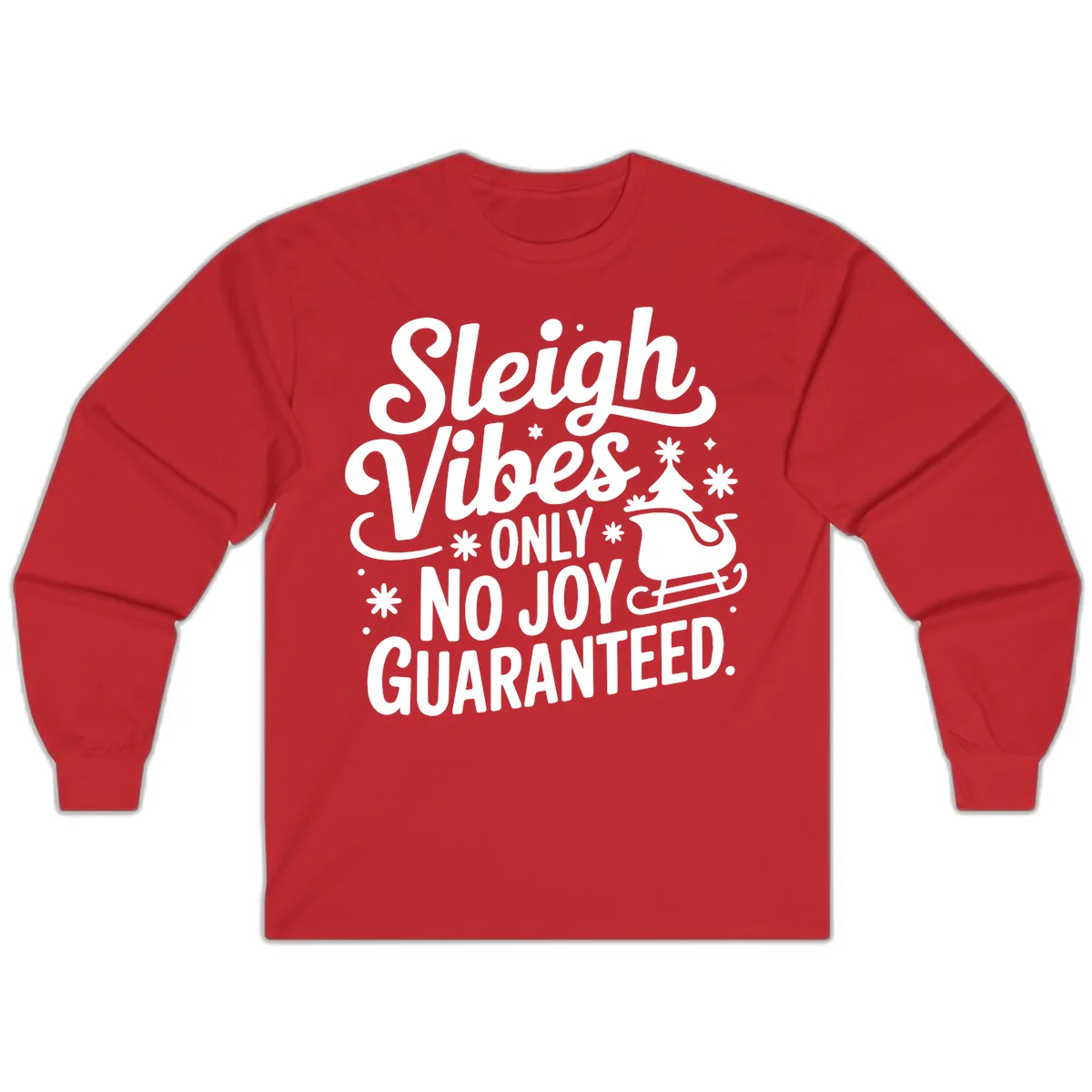 Christmas Vibes No Joy Guaranteed Long Sleeve in Red