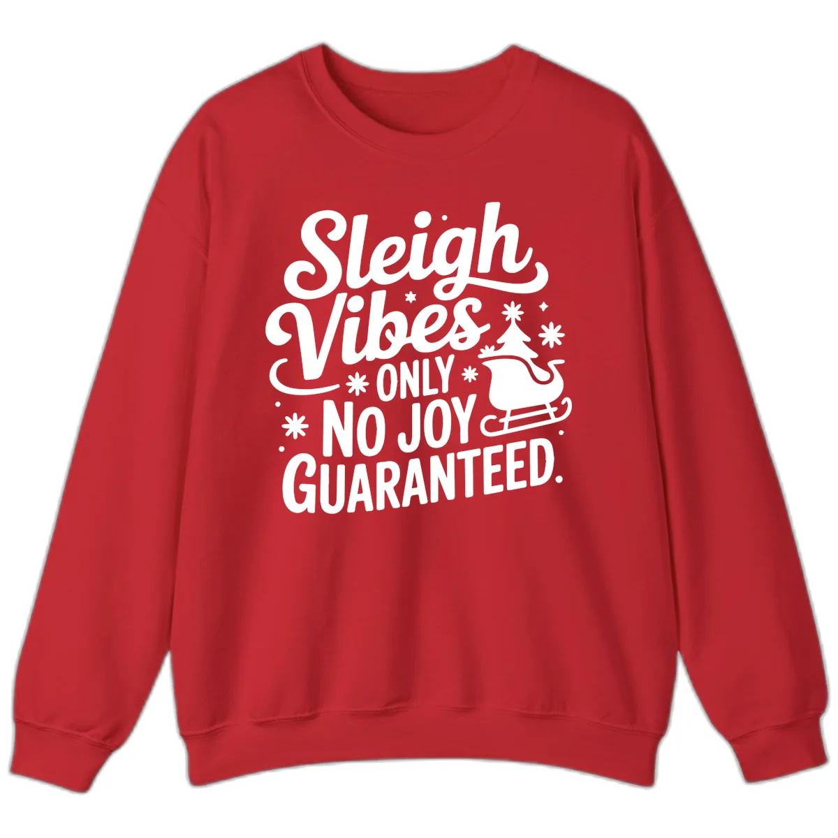 Christmas Vibes No Joy Guaranteed Sweatshirt in Red
