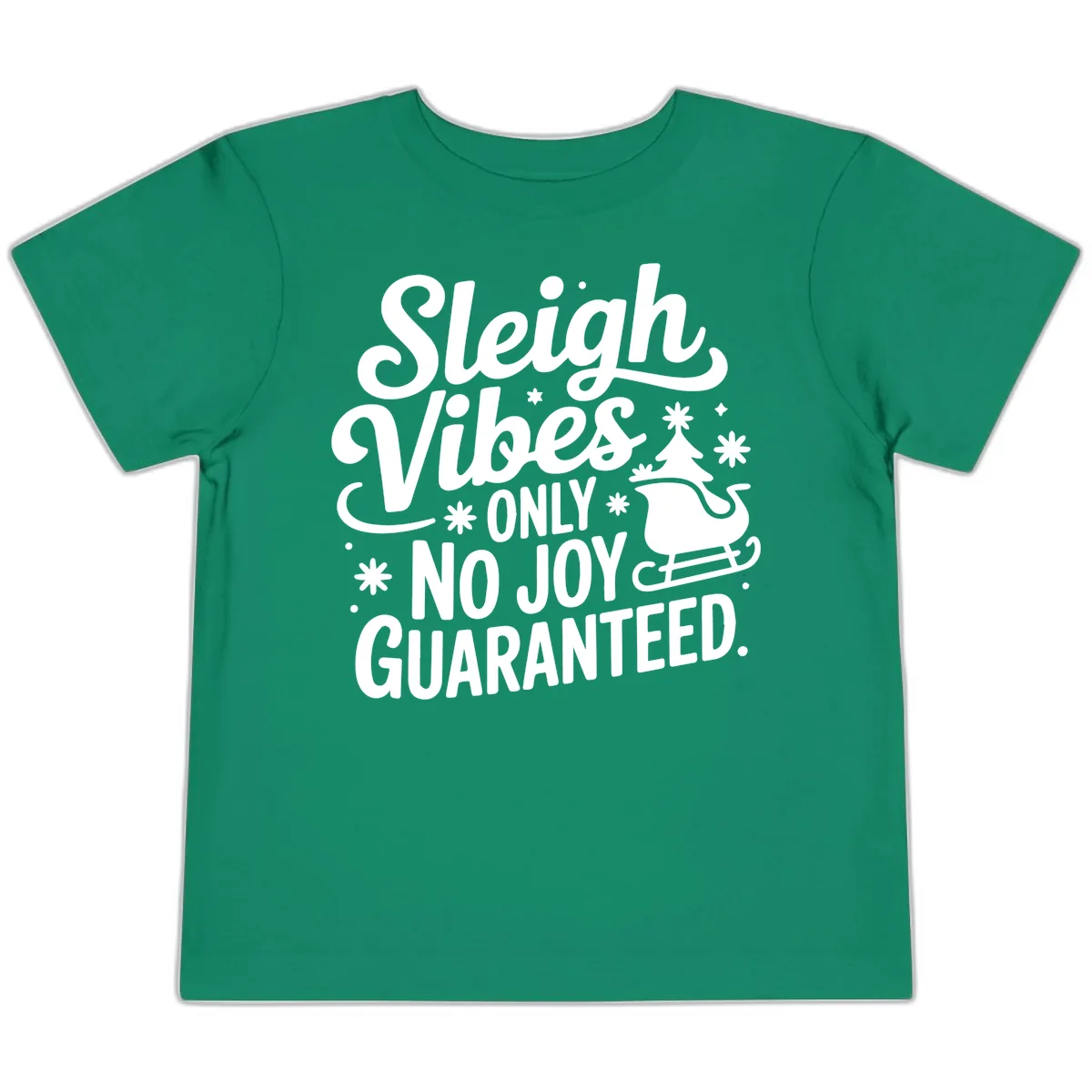 Christmas Vibes No Joy Guaranteed Toddler T-Shirt in Kelly