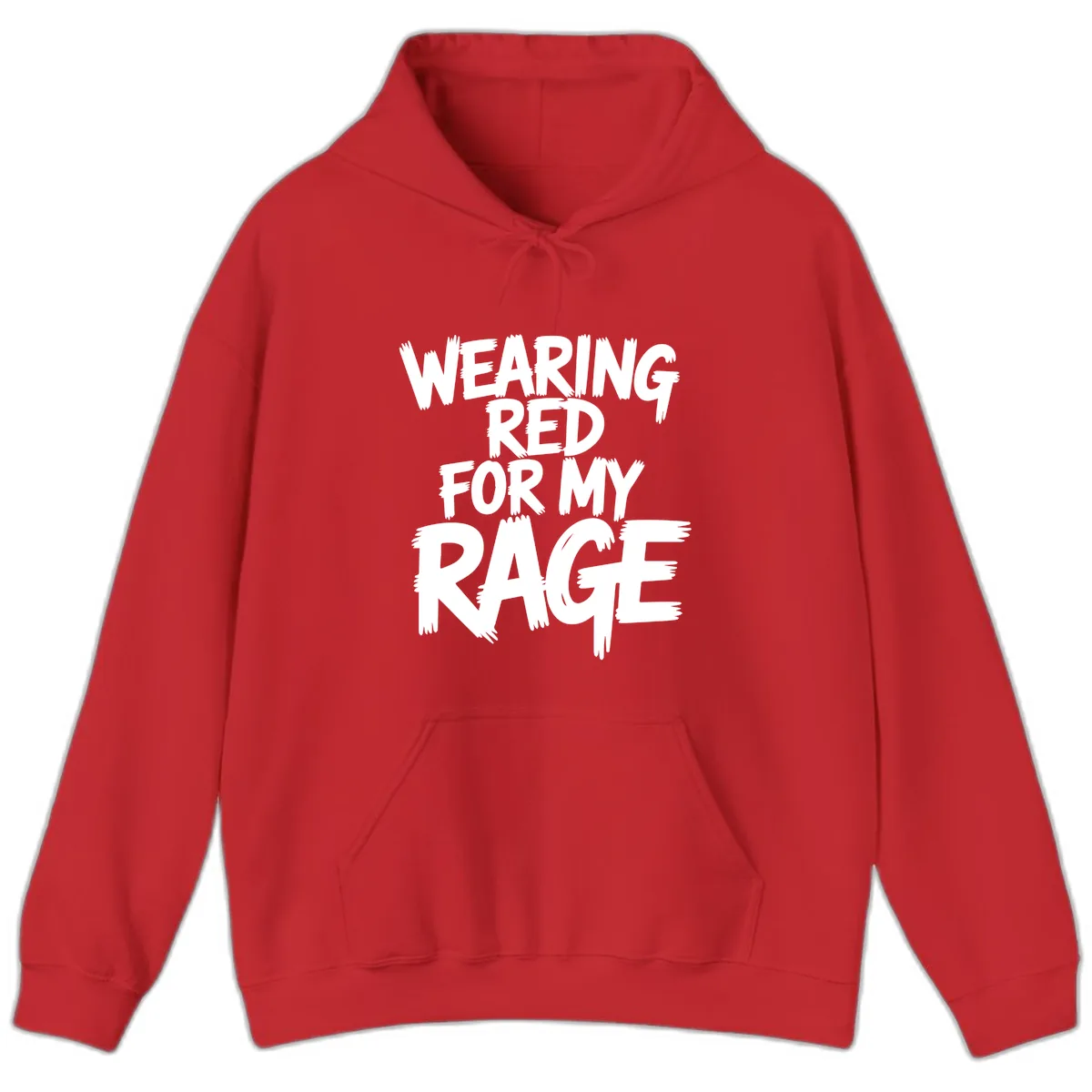 Wearing Red For My Rage Typography Hoodie in Red