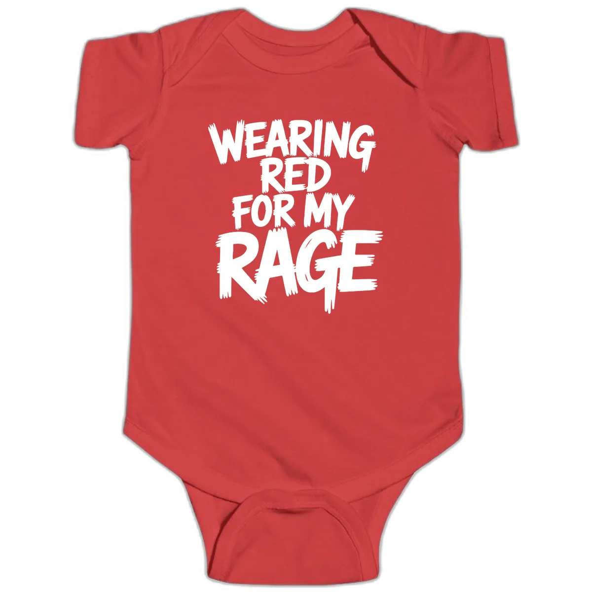 Wearing Red For My Rage Typography Baby Onesie in Red
