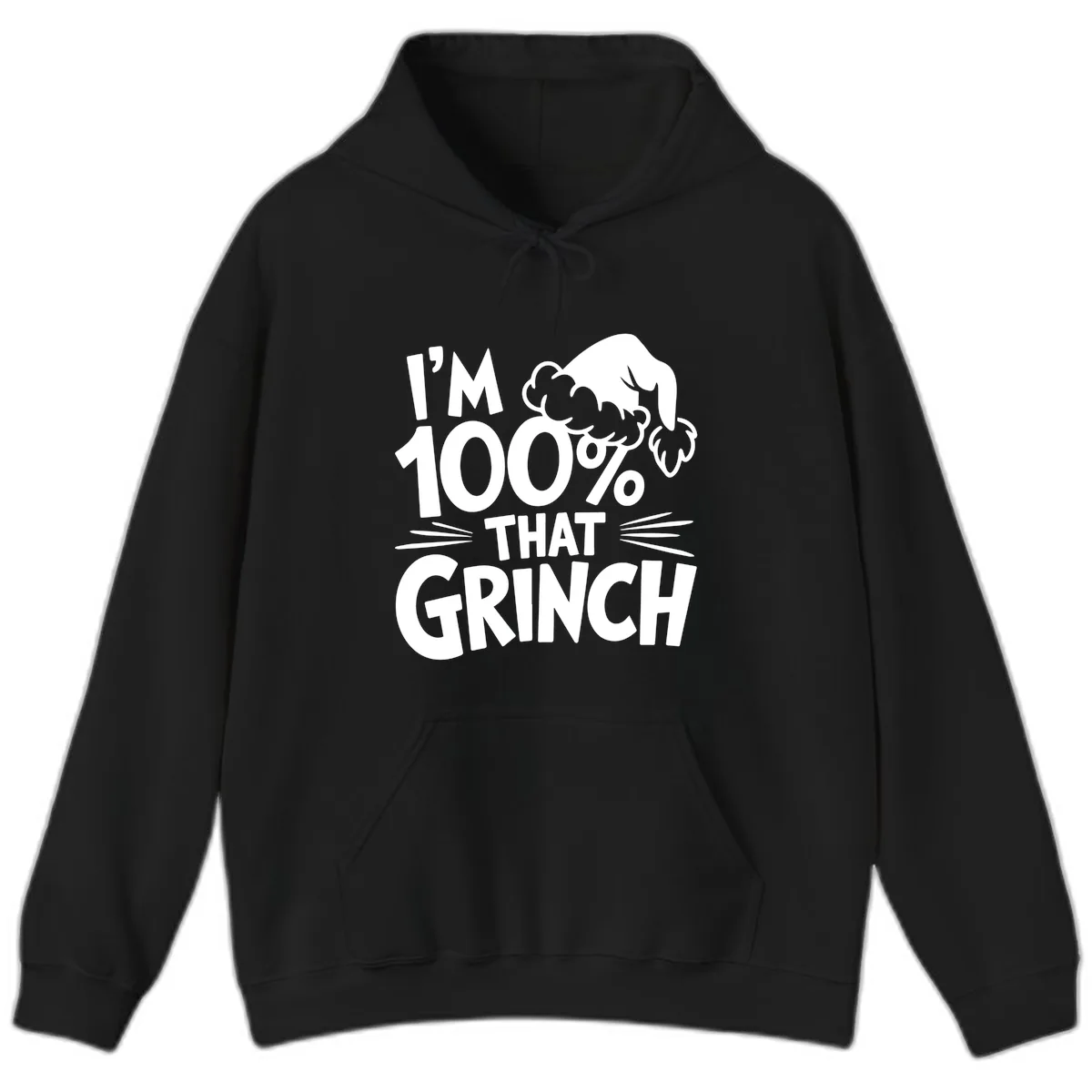 I'm 100% That Grinch Design Hoodie in Black