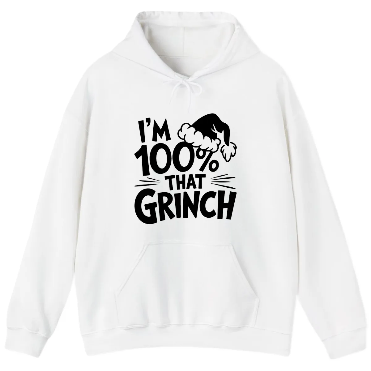 I'm 100% That Grinch Design Hoodie in White