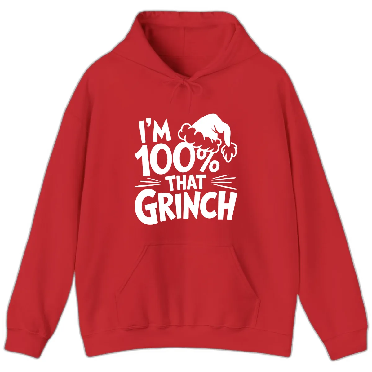 I'm 100% That Grinch Design Hoodie in Red