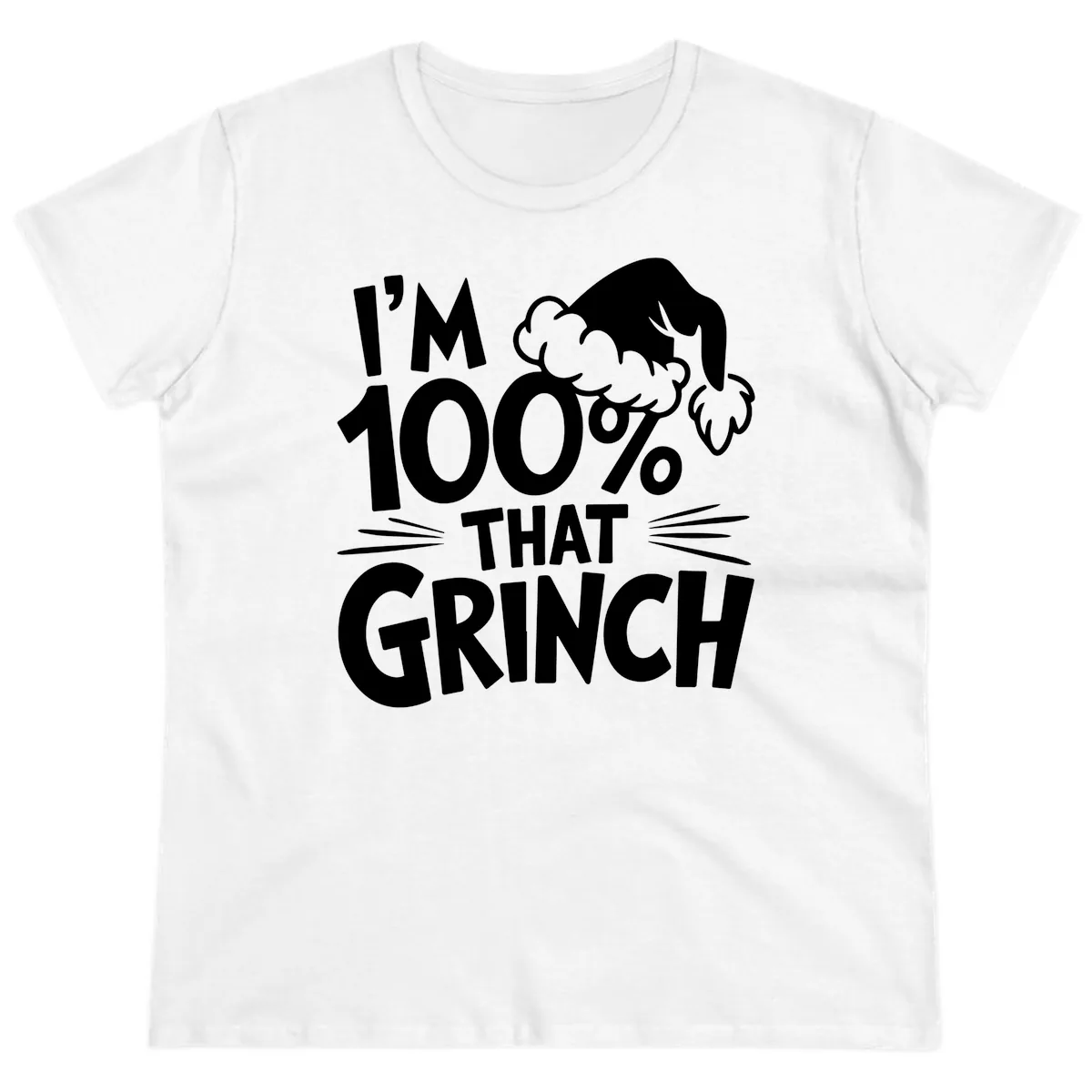 I'm 100% That Grinch Design Ladies Tee in White