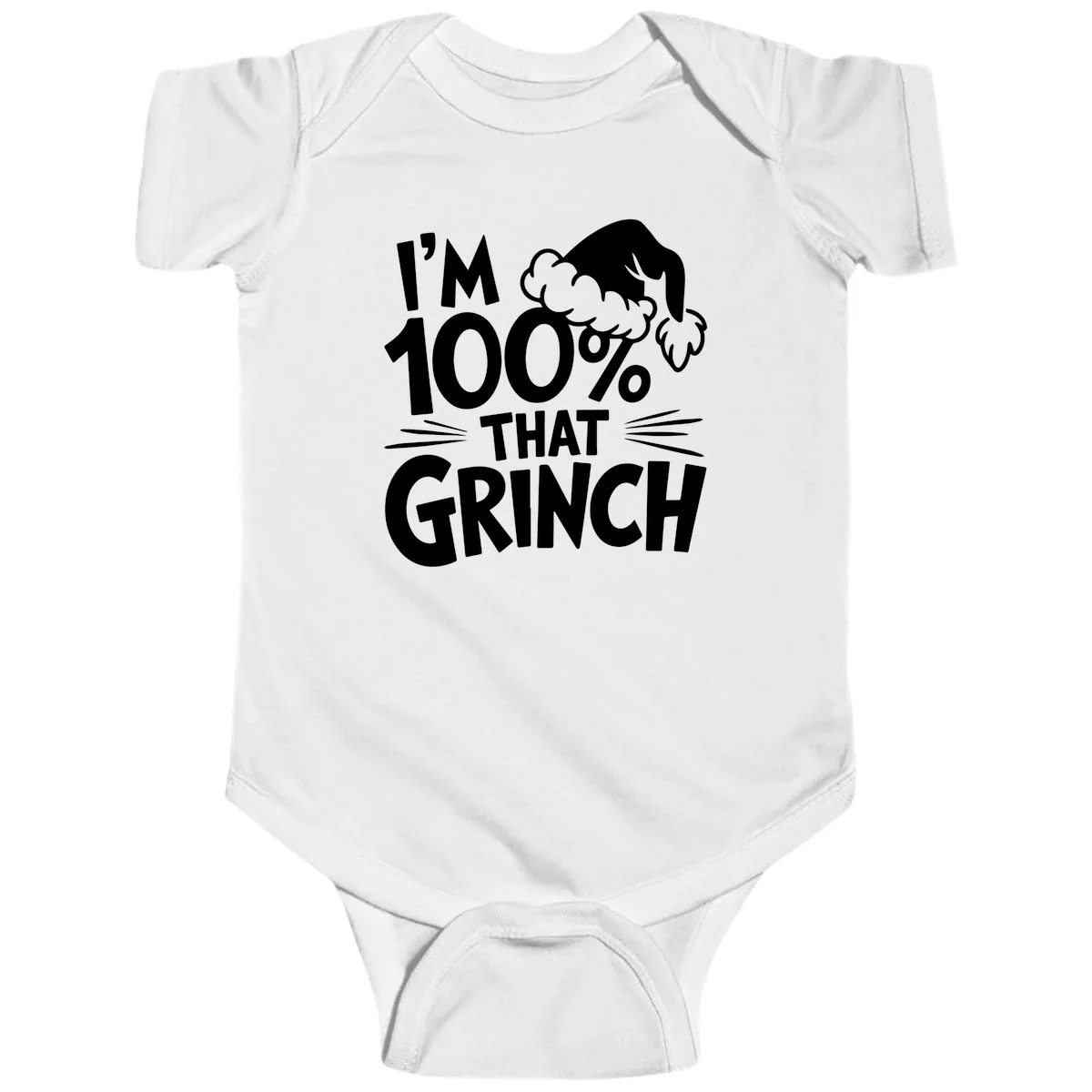 I'm 100% That Grinch Design Baby Onesie in White
