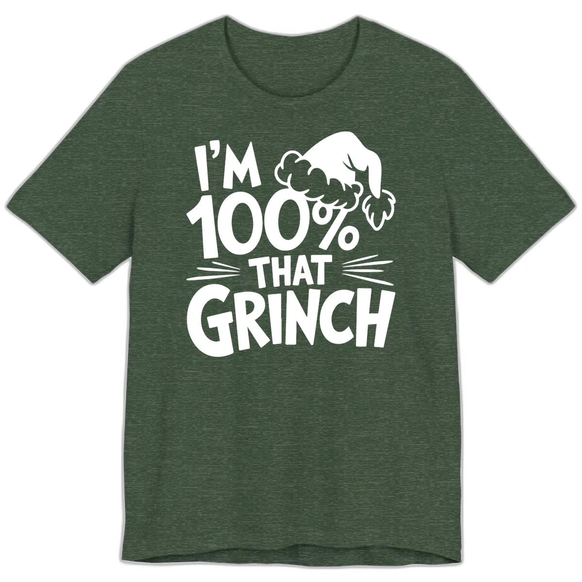 I'm 100% That Grinch Design Premium T-Shirt in Heather Forest