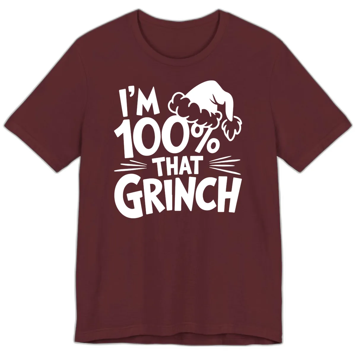 I'm 100% That Grinch Design Premium T-Shirt in Maroon