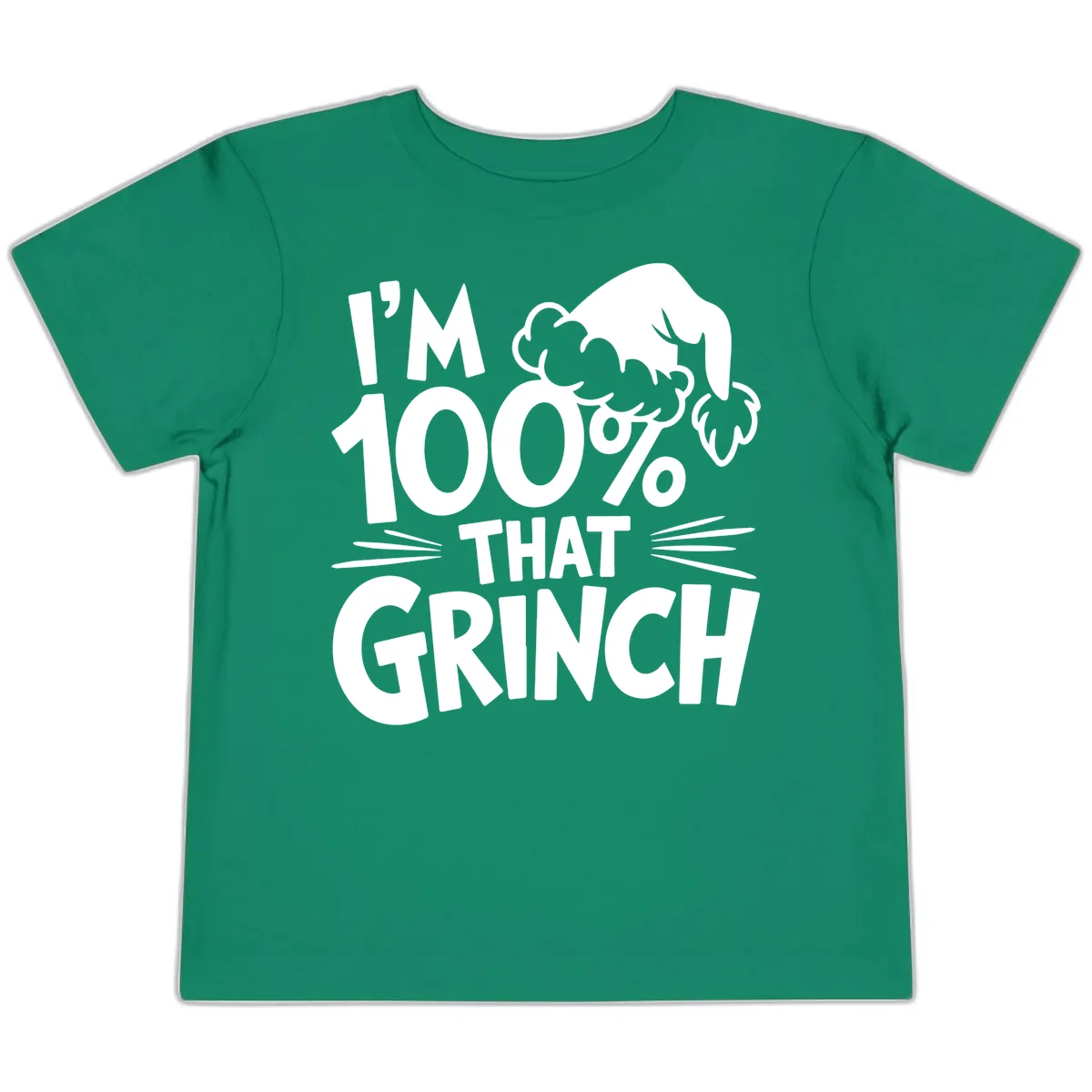 I'm 100% That Grinch Design Toddler T-Shirt in Kelly