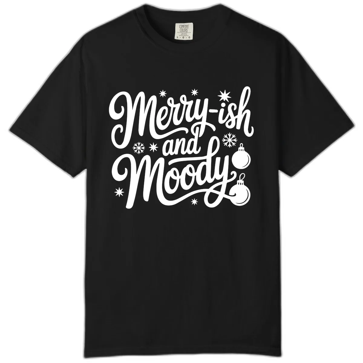 Merry-ish and Moody Christmas Comfort Color in Black