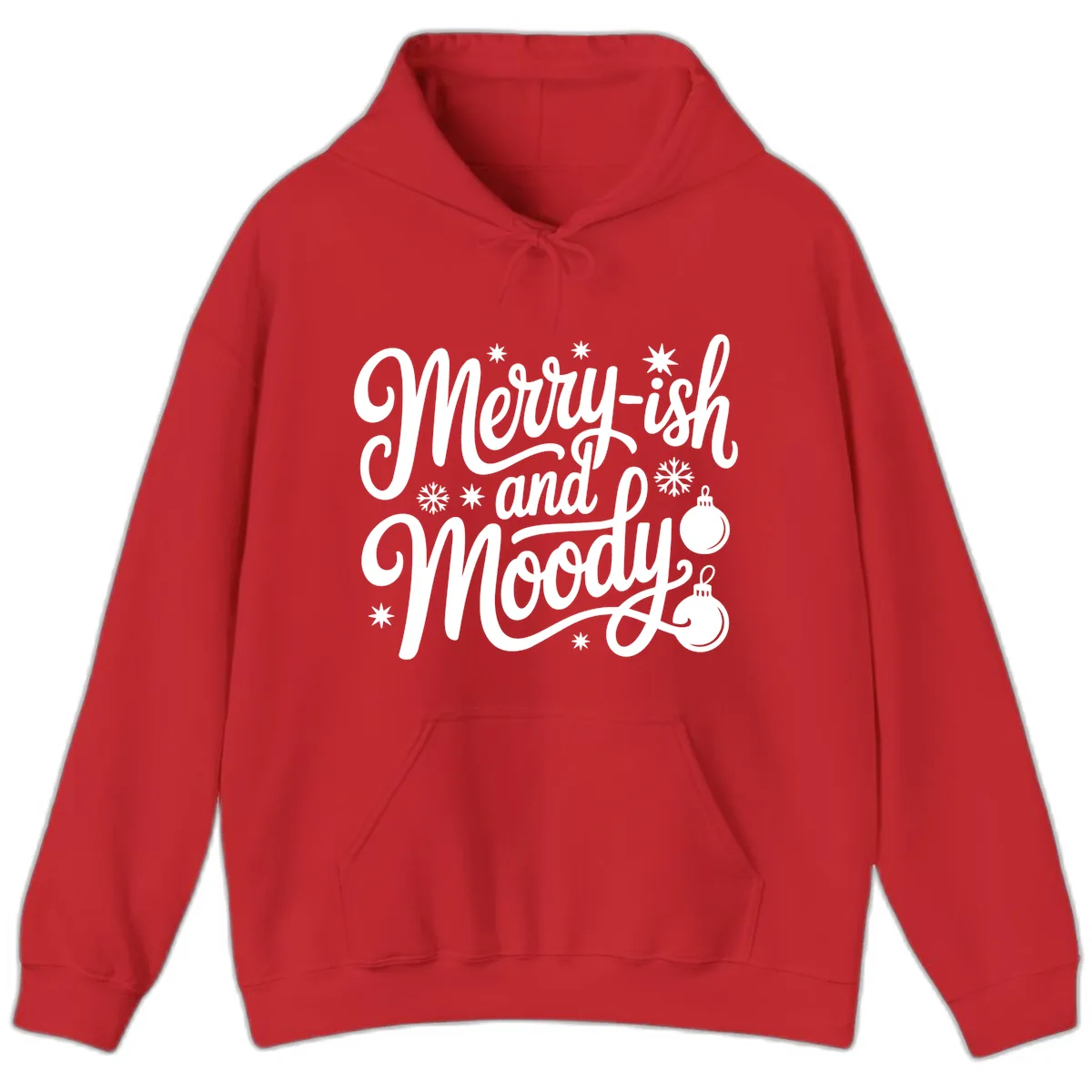 Merry-ish and Moody Christmas Hoodie in Red