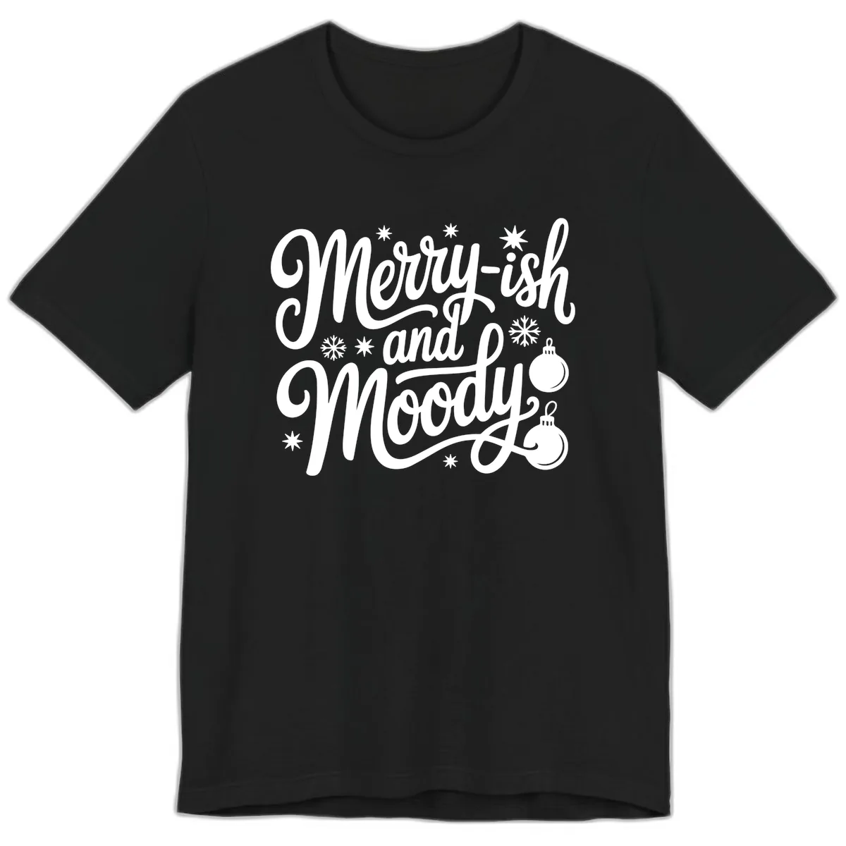 Merry-ish and Moody Christmas Premium T-Shirt in Black