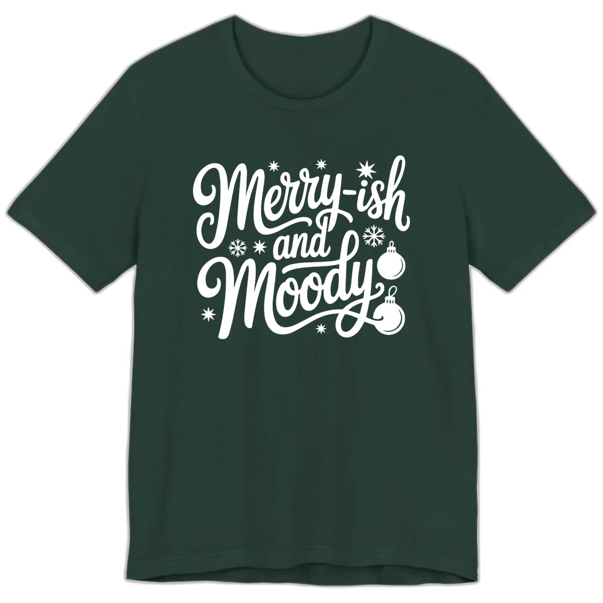 Merry-ish and Moody Christmas Premium T-Shirt in Forest