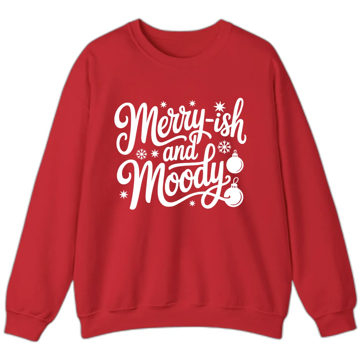 Merry-ish and Moody Christmas Sweatshirt in Red