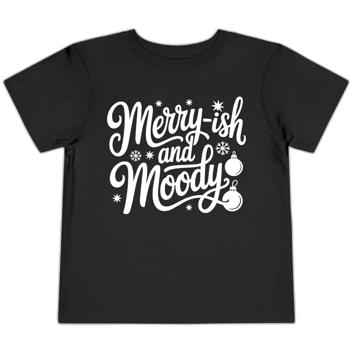Merry-ish and Moody Christmas Toddler T-Shirt in Black