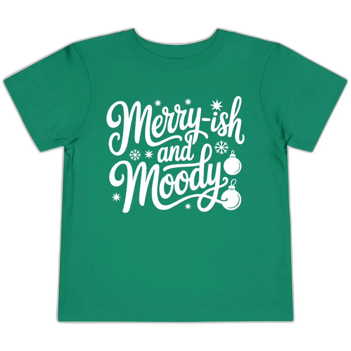 Merry-ish and Moody Christmas Toddler T-Shirt in Kelly