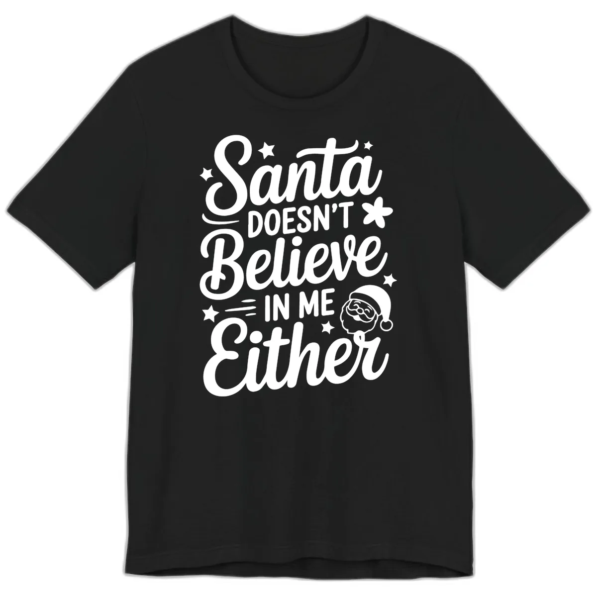 Santa Doesn't Believe In Me Premium T-Shirt in Black
