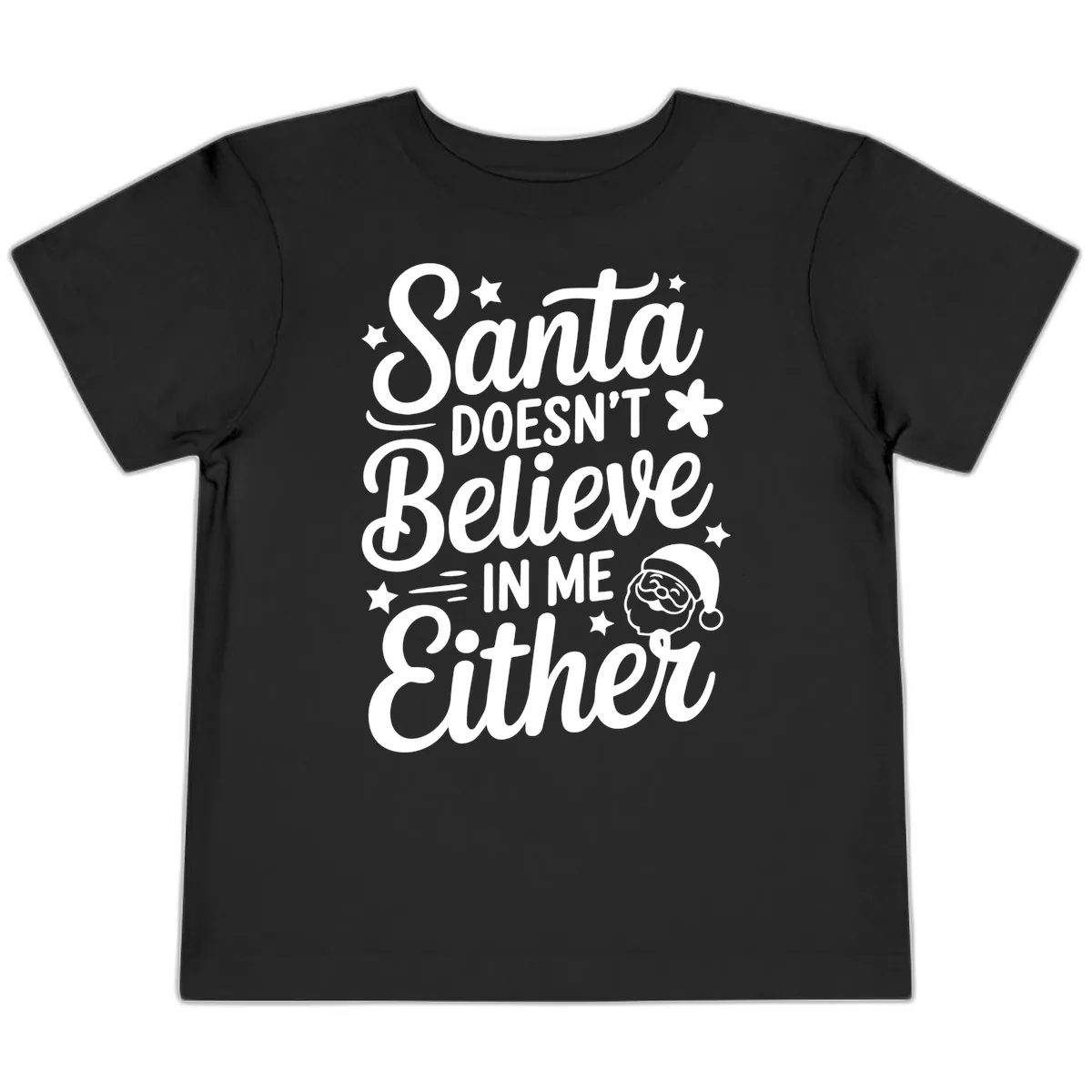 Santa Doesn't Believe In Me Toddler T-Shirt in Black
