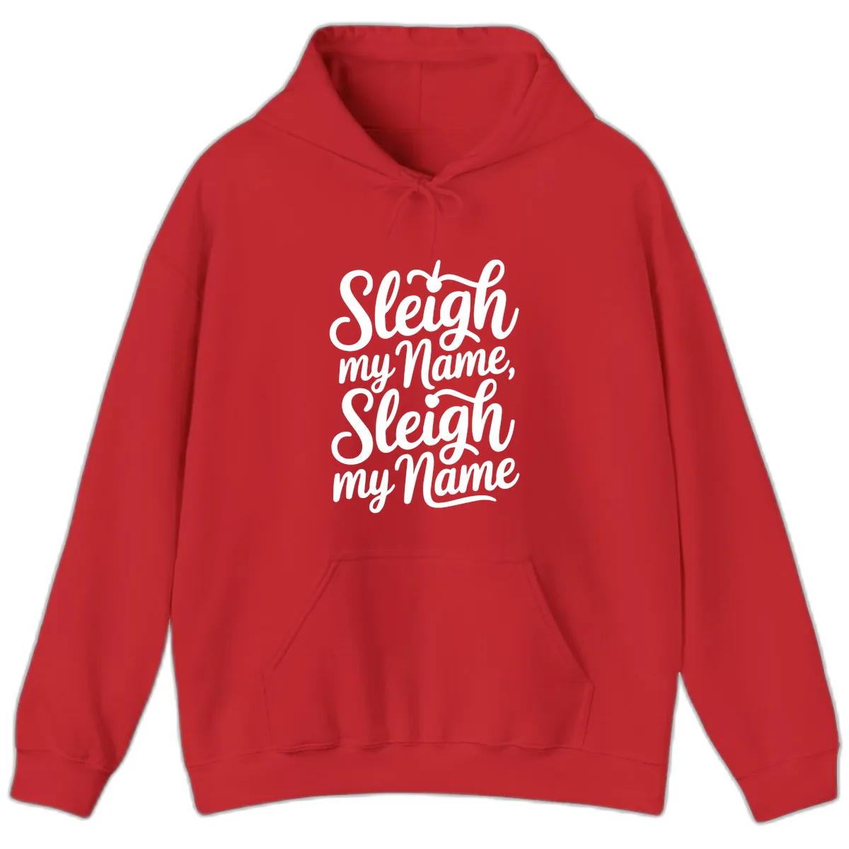 Sleigh My Name Typography Hoodie in Red