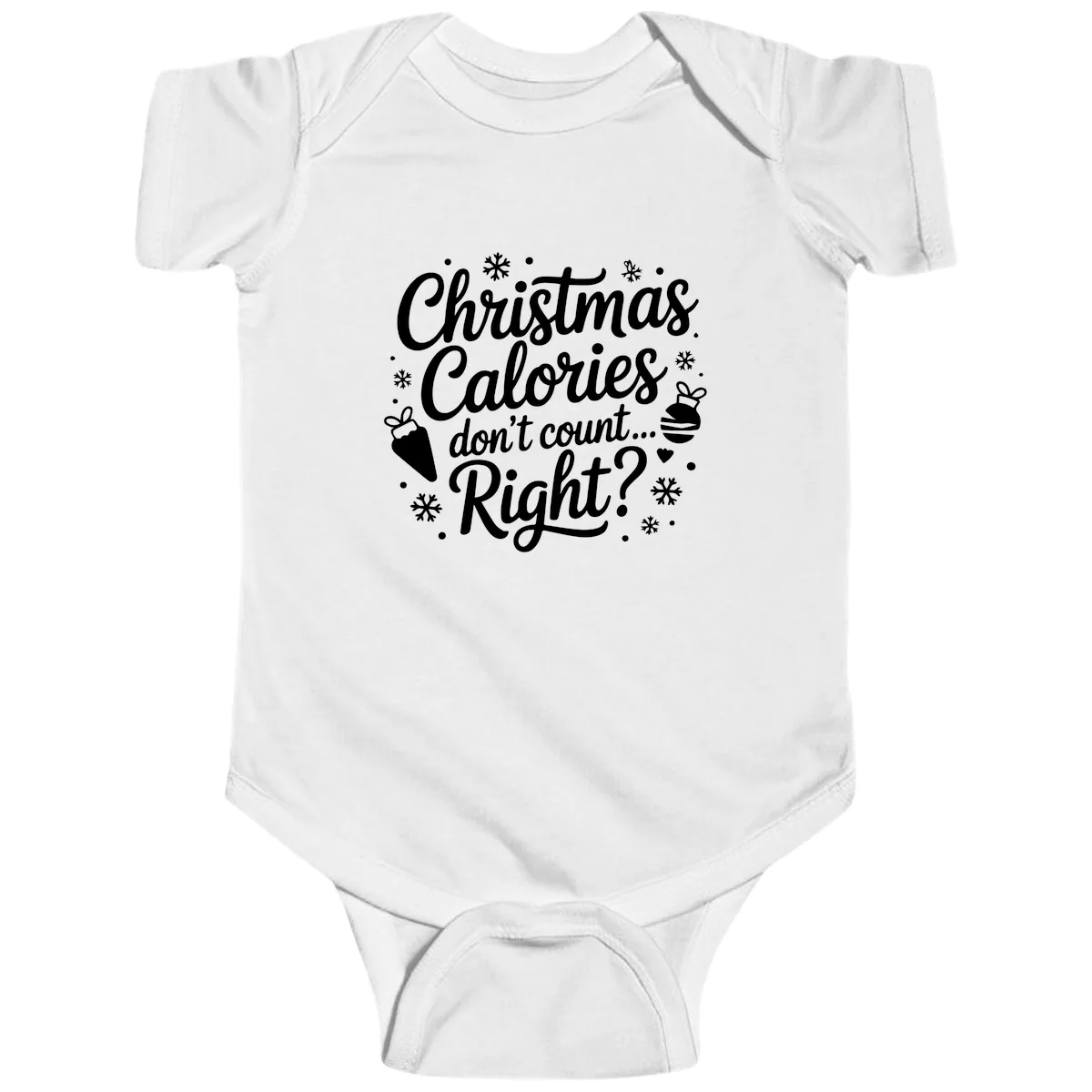 Christmas Calories Don't Count Right Baby Onesie in White