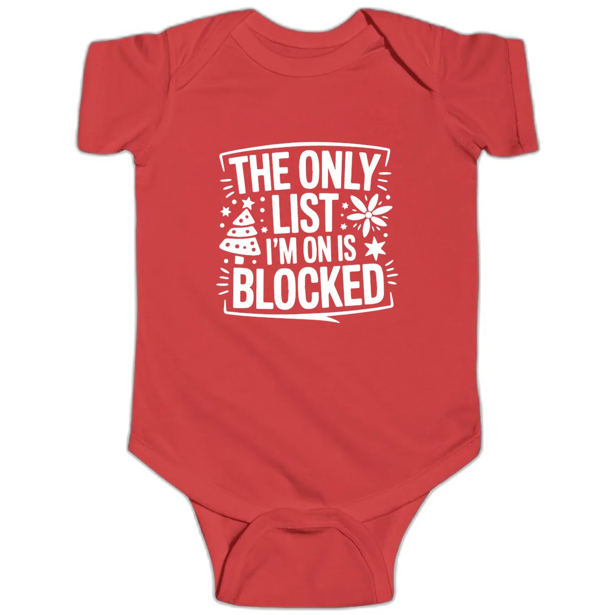 The Only List I'm On Is Blocked Baby Onesie in Red