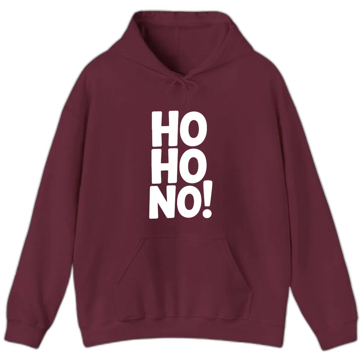 Ho Ho No Typography Design Hoodie in Maroon