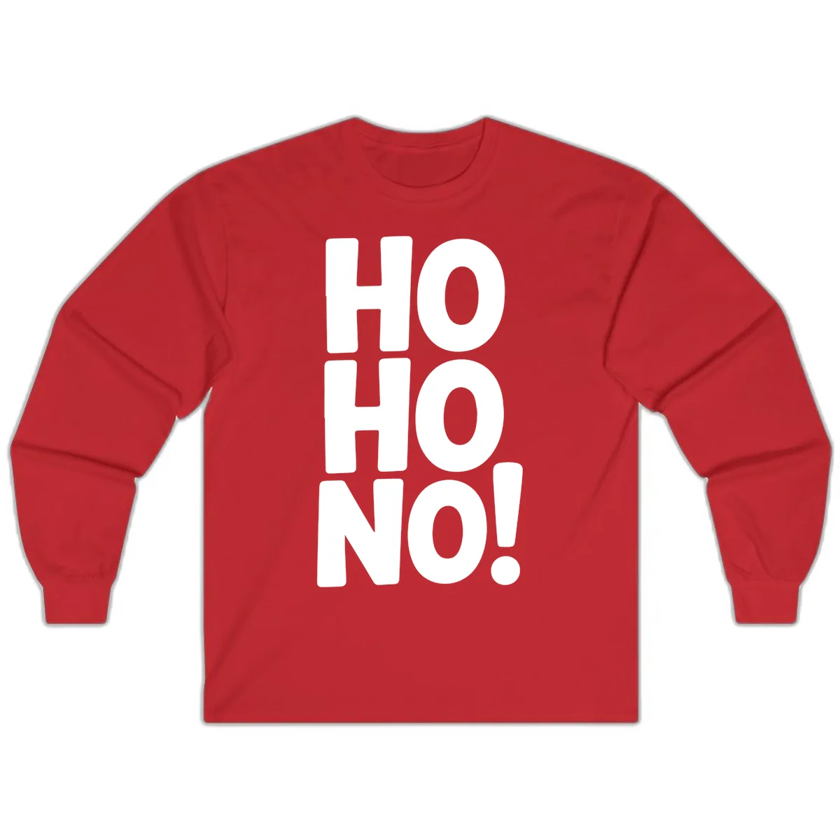 Ho Ho No Typography Design Long Sleeve in Red